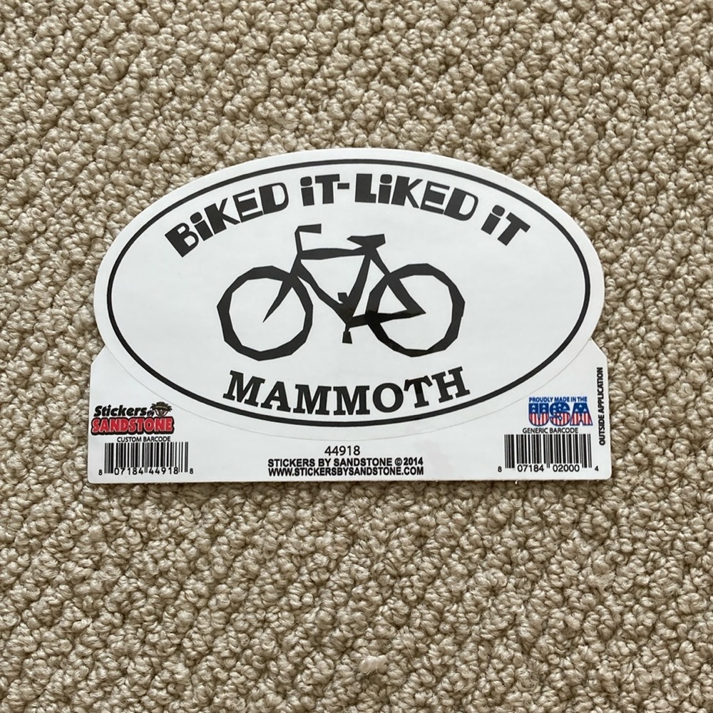 California Mammoth Lakes Biked It Liked It Sticker Mountain Biking Souvenir